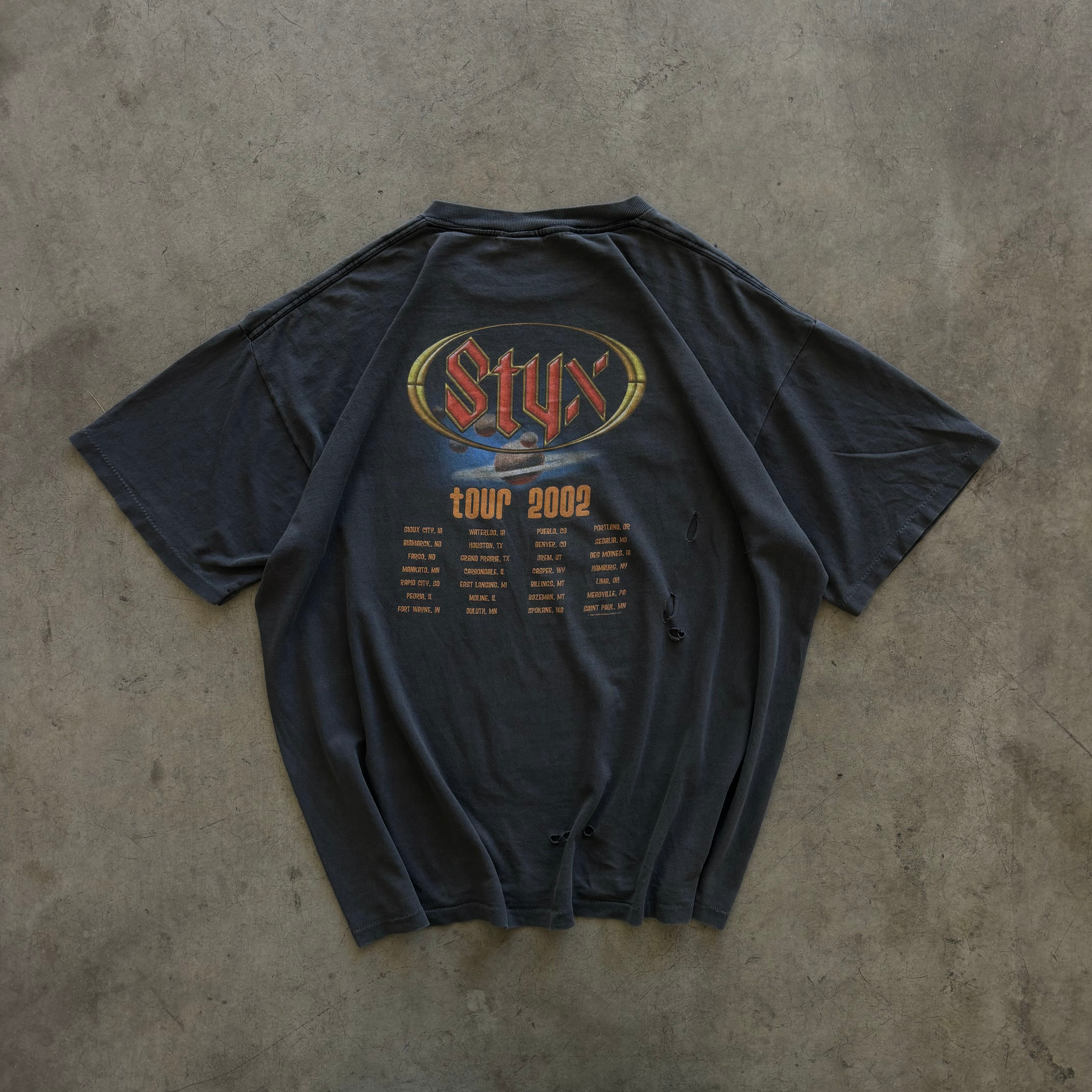 2002 DISTRESSED STYX TOUR TEE